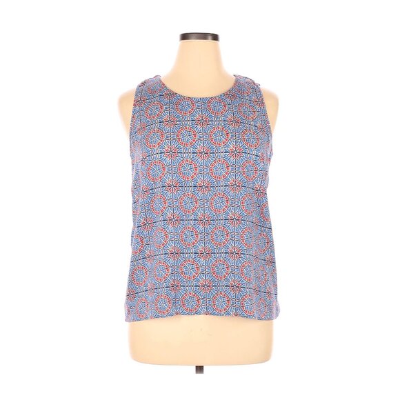 J.Crew Womens Sleeveless Geometric Print Polyester Tank Top Size 14 Made In Chin - Picture 1 of 6